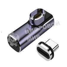 Переходник USB 4 Type-C мама-папа угловой с магнитным разъемом тип 2