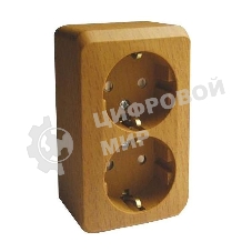 Розетка 2-м ОП Этюд Дача 16А защ. шторки с заземл. бук SchE PA16-008T