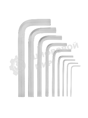 Набор ключей имбусовых Matrix HEX, 2–12 мм, CrV, 9 шт., короткие, сатин.