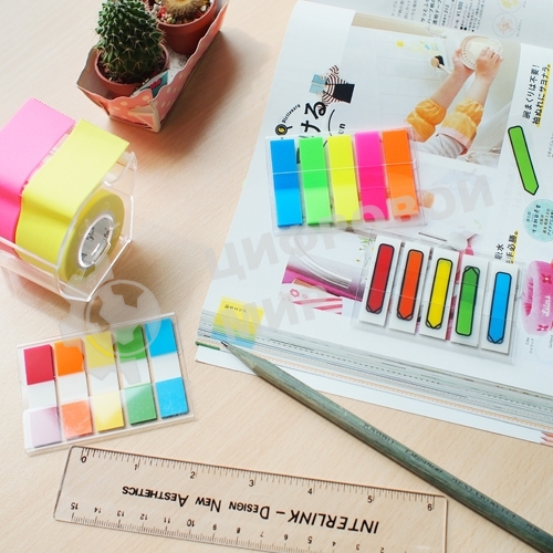 Закладки самоклеящиеся, индексы пластиковые Stick`n 26072 45x12мм, 5 цветов в упаковке, 20 листов, стрелки Z-сложение, европодвес