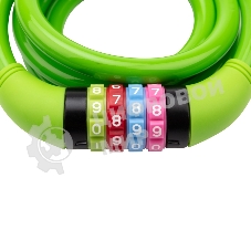 Тросовый кодовый замок взломостойкий для велосипедов и колясок Четыре сезона 150 см зеленый 79-0213