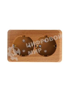 Розетка 2-м ОП Этюд Дача 16А защ. шторки с заземл. бук SchE PA16-008T