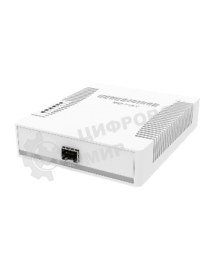 Коммутатор сетевой MikroTik RB260GS RouterBOARD 260GS 5-port Gigabit smart switch with SFP cage, SwOS, plastic case, PSU
