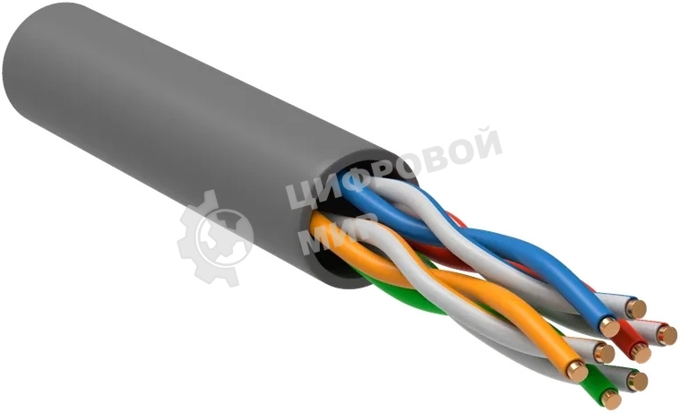 Кабель информационный ITK Generica BC1-C5E04-111-305-T-R-G cat.5e U/UTP 4X2X24AWG PVC внутренний 305м серый