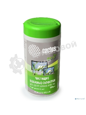 Салфетки Cactus CS-1001PE для экранов и оптики туба 100 шт влажных