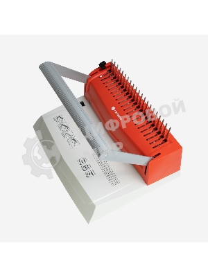 Переплетчик ГЕЛЕОС БП-16 бело-красный на пластиковую пружину, А4, ручная перфорация 16 листов, переплет макс до 500 л., глубина перфорации 2-3-4-5 мм