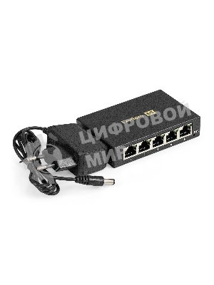 Коммутатор неуправляемый ExeGate EDGS-1005D (5-портовый гигабитный UTP 10/100/1000 Base-T, металлический корпус, с функцией энергосбережения (Green Ethernet Technology), настольный)