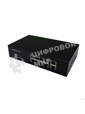 Коммутатор неуправляемый NEOMAX NMS-110PoE-1000-S, 10 портов 1000 Mbps, 8xPoE, металл