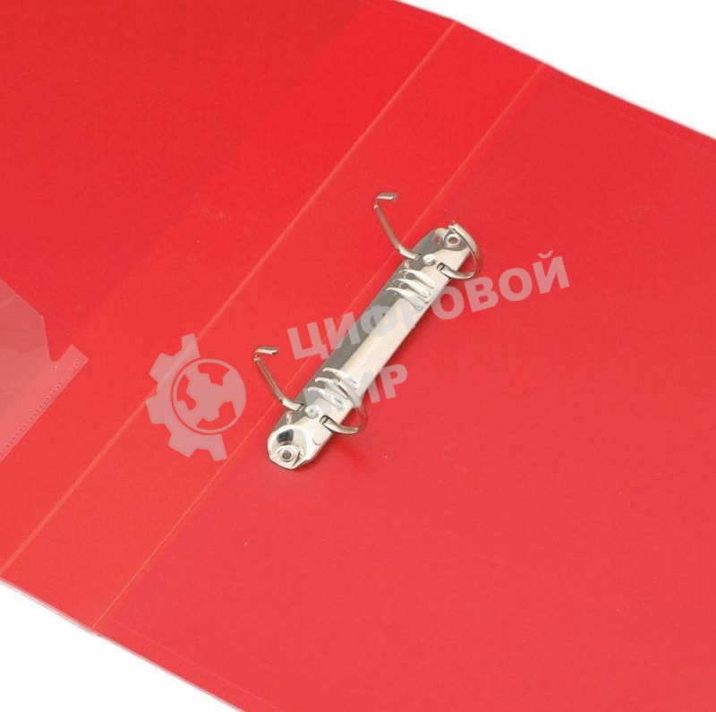 Папка на 2-х D-кольцах Бюрократ -0840/2DRED A4 пластик 0.8мм кор.40мм внут.и торц.карм красный