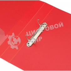 Папка на 2-х D-кольцах Бюрократ -0840/2DRED A4 пластик 0.8мм кор.40мм внут.и торц.карм красный