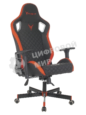 Кресло Knight OUTRIDER черный/красный, экокожа, 120 кг, механизм качания