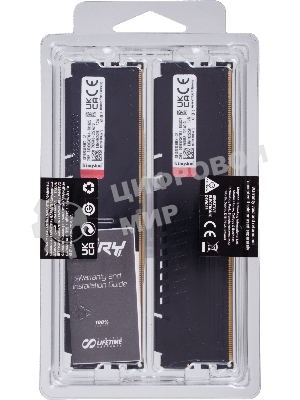 Оперативная память Kingston Fury Beast, DDR5, 32GB (2x16GB), 5200MHz, CL40, DIMM, радиатор, черный