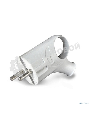 Вилка электрич. с заземл. угл. с ушком бел. 16А 250В (еврослот) UNIVersal А112