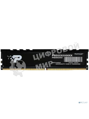 Оперативная память Patriot Signature Premium, DDR5, 16Gb (1x16 GB), 5600 MHz, CL46, DIMM, радиатор, черный