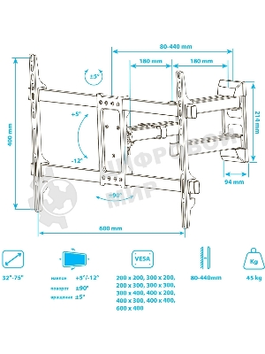 Кронштейн для телевизора Kromax CORBEL-10, 22