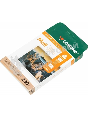 Фотобумага Lomond односторонняя матовая, 230г/м2 A6 (10X15)230г/50л. для струйной печати