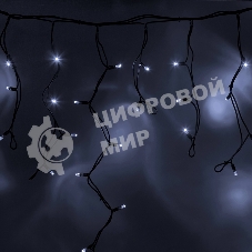 Гирлянда Neon-night Айсикл (бахрома) светодиодный, 3,2 х 0,6 м, черный провод каучук, 230 В, диоды белые, 88 LED
