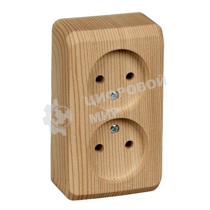 Розетка 2-м ОП Этюд Дача 16А IP20 без заземл. бук SchE PA16-005T