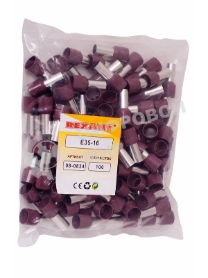 Наконечник штыревой втулочный изолированный Rexant F-16 мм 35 мм² (НШВи 35-16) красный