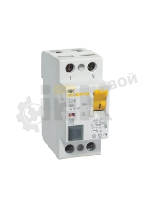 Выключатель дифференциального тока (УЗО) 2п 63А 100мА тип ACS ВД1-63 IEK MDV12-2-063-100