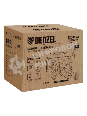 Электрогенератор бензиновый Denzel PS-120EAD-3, 12 кВт, 110 дБ, 180 кг