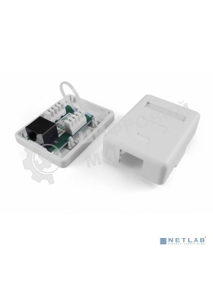 Розетка компьютерная Hyperline SB1-1-8P8C-C5e-WH RJ-45(8P8C), категория 5e, одинарная, внешняя, Dual IDC