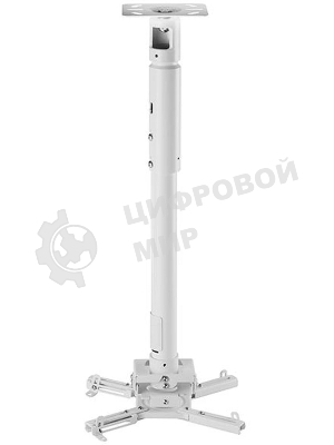 Универсальный потолочный комплект Wize Pro PR24A-W состоящий из крепления+штанги 46-61 см +площадки к потолку для проектора, макс. расстояние между крепежными отверстиями 430 мм, наклон +/- 25°, поворот +/- 6°, вращение 360°, до 23 кг, белый. PR24A-W