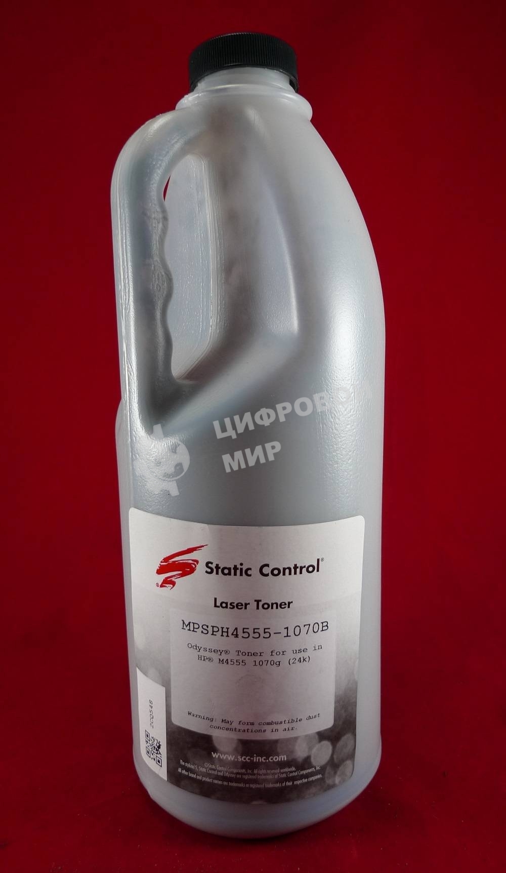 Тонер для принтера Static Control MPSPH4555-1070B черный (флакон 1070г) HP LJM4555/M601/LJP4014 