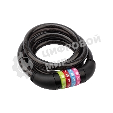 Тросовый кодовый замок взломостойкий для велосипедов и колясок Четыре сезона 150 см черный 79-0216