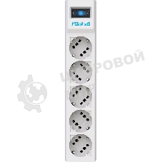 Сетевой фильтр Pilot SG 5 м, 5 розеток, белый, коробка
