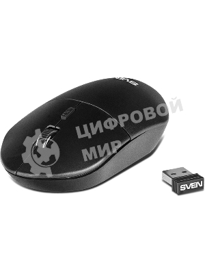 Мышь беспроводная SVEN RX-515SW черный, 1600 dpi, радиоканал, USB, кнопки - 4