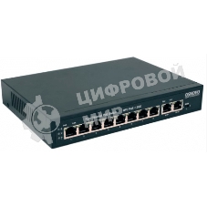 Коммутатор PoE Osnovo SW-20820(120W), 8 x FE с поддержкой PoE (IEEE 802.3af/at), 2 x GE, до 30W на порт, суммарно до 115W