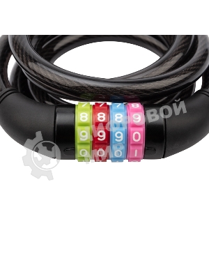 Тросовый кодовый замок взломостойкий для велосипедов и колясок Четыре сезона 150 см черный 79-0216