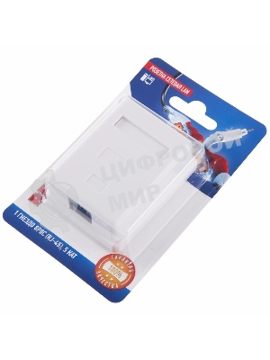 Розетка Rexant сетевая LAN, на стену, (1 гнездо 8Р8С (Rj-45), 5e кат)
