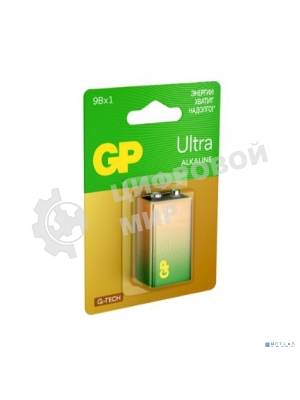 Алкалиновая батарейка GP Ultra Alkaline G-Tech 9V Крона - 1 шт. на блистере