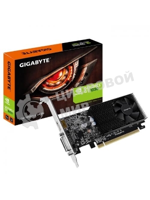 Видеокарта Gigabyte GV-N1030D4-2GL NVidia GeForce GT 1030, 2Gb DDR4/64-bit, PCI-Ex16 3.0, DVI-Dx1, HDMI2.0bx1, LP, 2-slot cooler, Retail
