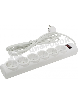 Сетевой фильтр Defender DFS 153 3 м, белый, 6 розеток
