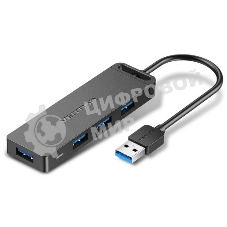 USB-концентратор Vention OTG USB 3.0 на 4 порта черный 0.15м.