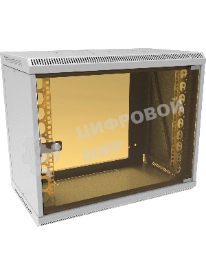 Шкаф коммутационный Suprlan (05-1090) настенный 9U 600x350мм пер.дв.стекл направл.под закл.гайки RAL 7035 285мм 15кг 500мм