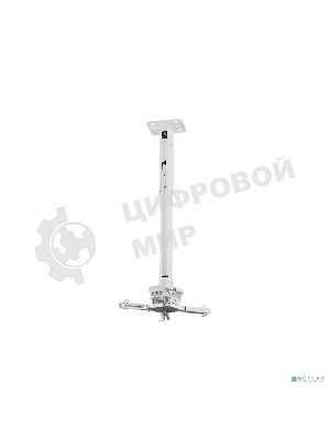 Универсальный потолочный комплект Wize Pro PR24A-W состоящий из крепления+штанги 46-61 см +площадки к потолку для проектора, макс. расстояние между крепежными отверстиями 430 мм, наклон +/- 25°, поворот +/- 6°, вращение 360°, до 23 кг, белый. PR24A-W