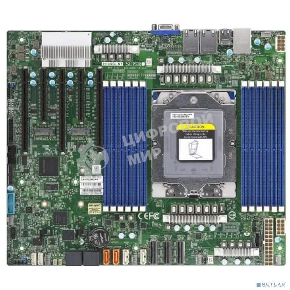 Материнская плата MB Supermicro H13SSL-NT, ATX, 1xSP5 9004 EPYC