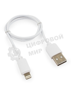 Кабель USB Гарнизон GCC-USB2-AP2-0.5M-W AM/Lightning, для iPhone5/6/7, IPod, IPad, 0.5м, белый, пакет
