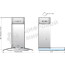 Вытяжка каминная Elikor Аметист 60Н-430-К3Д серебристый, 60 см, 430 куб. м/ч, 54 дБ