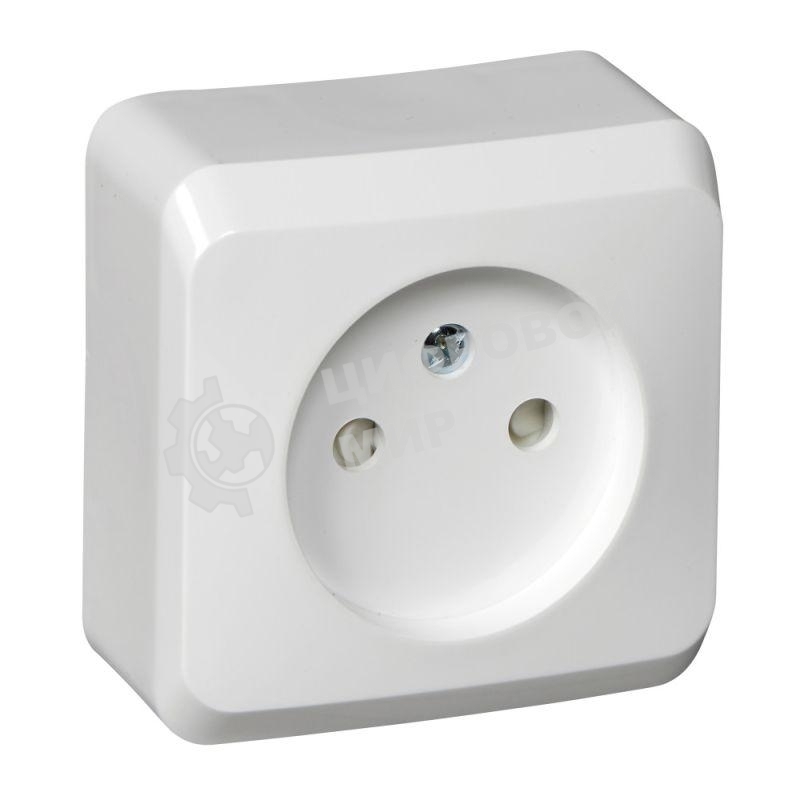 Розетка 1-м ОП Этюд 16А IP20 защ. шторки без заземл. белый SchE PA16-002B