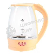 Чайник электрический Мастерица ЕК-1801G, ваниль, 1.8 л, стекло, 1850 Вт