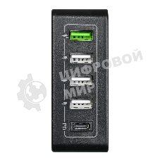 Сетевое зарядное устройство ACD-P605U-V1B 60Вт, 5xUSB 1PD+1QC+3Smart, 3.6~20В/3А RTL