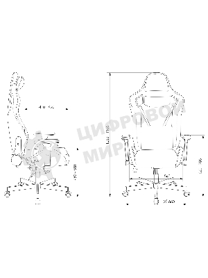 Кресло Knight OUTRIDER черный/красный, экокожа, 120 кг, механизм качания