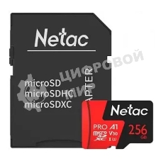 Флеш Карта MicroSD card Netac P500 Extreme Pro 256Gb, retail version w/SD adapter