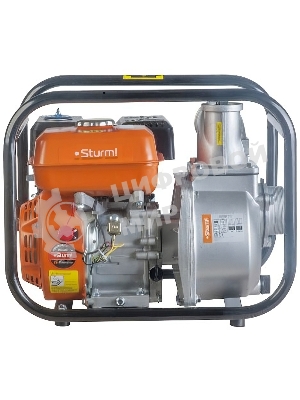 Бензиновая мотопомпа 7лс, 4-х тактн,1000л/мин,ЧИСТАЯ, напор 34м,бак 3,3л, d=80мм,Sturm! BP87101
