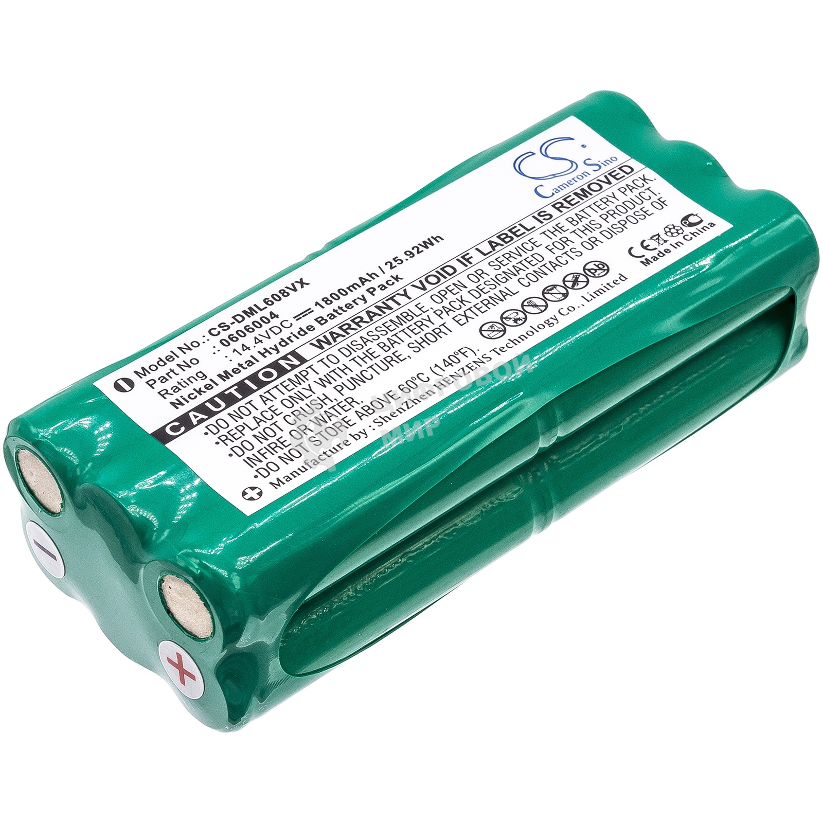 Аккумулятор CameronSino CS-DML608VX для Dirt Devil M606, M607, M612 1800mAh 14.4V Ni-Mh